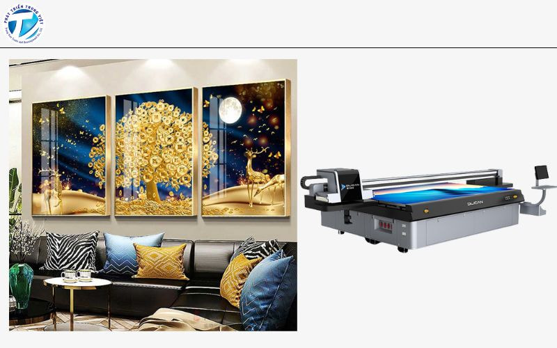 Công nghệ in UV được sử dụng phổ biến để in tranh tráng gương